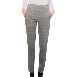 Nine West XXL Women Gray Plaid Pull On High Waisted Legging Pants Work Trouser